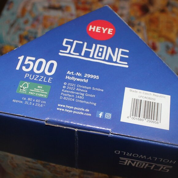 FREE*❤️OMG Just 1 missing piece!! Heye 1500pc puzzle HOLLYWORLD Christoph Schöne - Picture 3 of 5